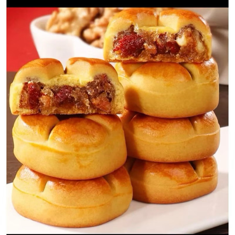Bánh nướng nhân táo đỏ óc chó không đường