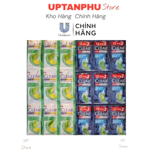 ComBo 6 Dây 10 gói dầu gội Clear Bạc hà, Clear Men 10+2( CTKM theo thời điểm)