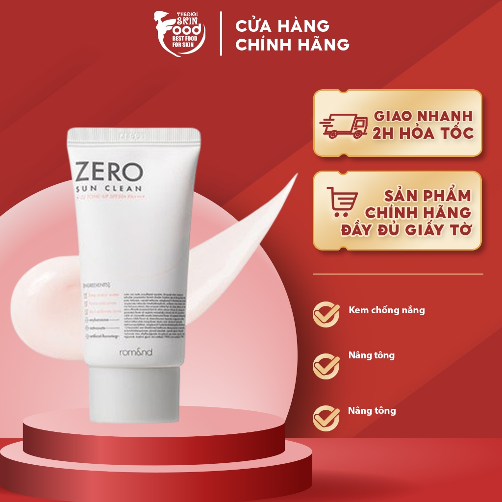 Kem Chống Nắng, Bảo Vệ Da Hiệu Quả Romand Zero Sun Clean SPF50+/PA ...