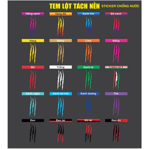 Vết cào xước TEM LỘT TÁCH NỀN - KHÔNG VIỀN, nhiều màu sắc hình dán trang trí xe máy, ôtô, Sticker xe đạp điện