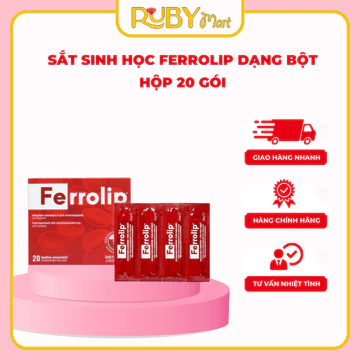 Sắt Bột FERROLIP Bổ Sung Sắt Hữu Cơ Không Táo Bón Không Tanh Vị Chanh Cho Bà Bầu Và Người Thiếu Sắt