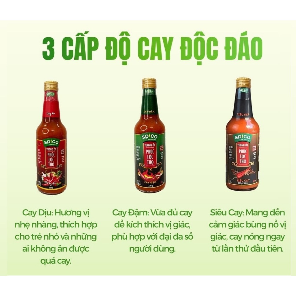 Tương Ớt Phúc Lộc Thọ SPICO Lên Men 48 Ngày Chili Sauce 330g