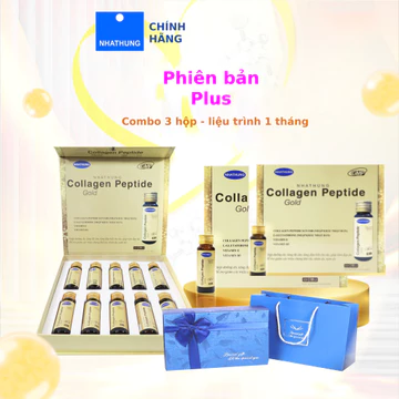 Combo 3 hộp Collagen Peptide Gold NHATHUNG (hộp 10 chai x 30ml) collagen nước collagen uống làm đẹp da hỗ trợ giảm nám