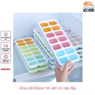 Khay đá Silicon 14 viên có nắp đậy - tiện dụng, siêu bền