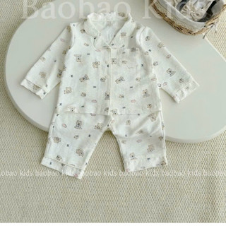 Pijama cho bé trai bé gái dài tay thu đông sz 10-30kg, đồ ngủ cho bé dài tay bảng màu siêu xinh