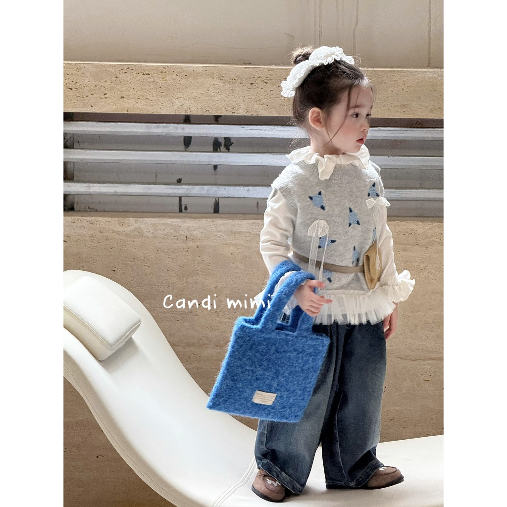 CANDI MIMI Áo Len Sát Nách Gấu Bèo NT5644