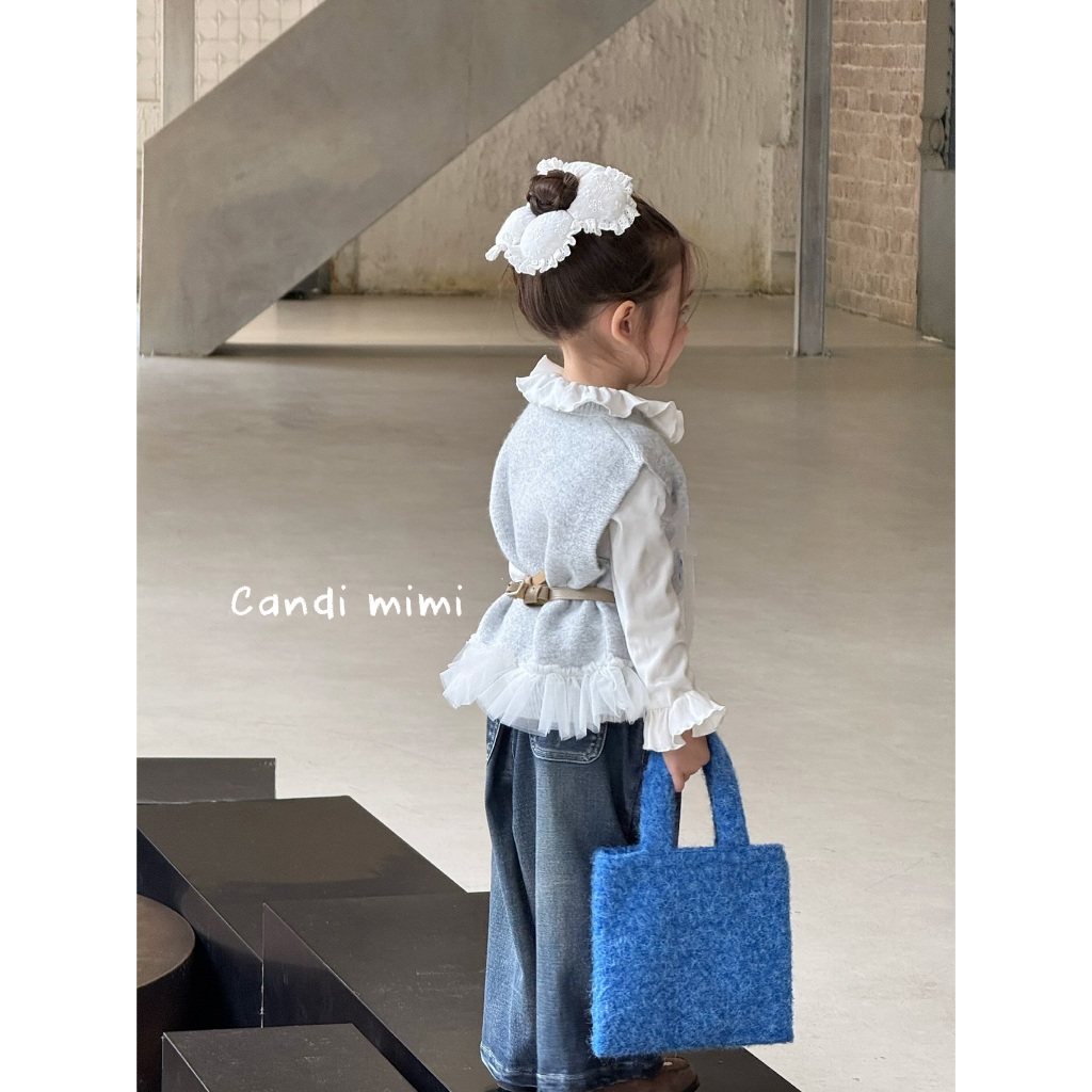 CANDI MIMI Áo Len Sát Nách Gấu Bèo NT5644