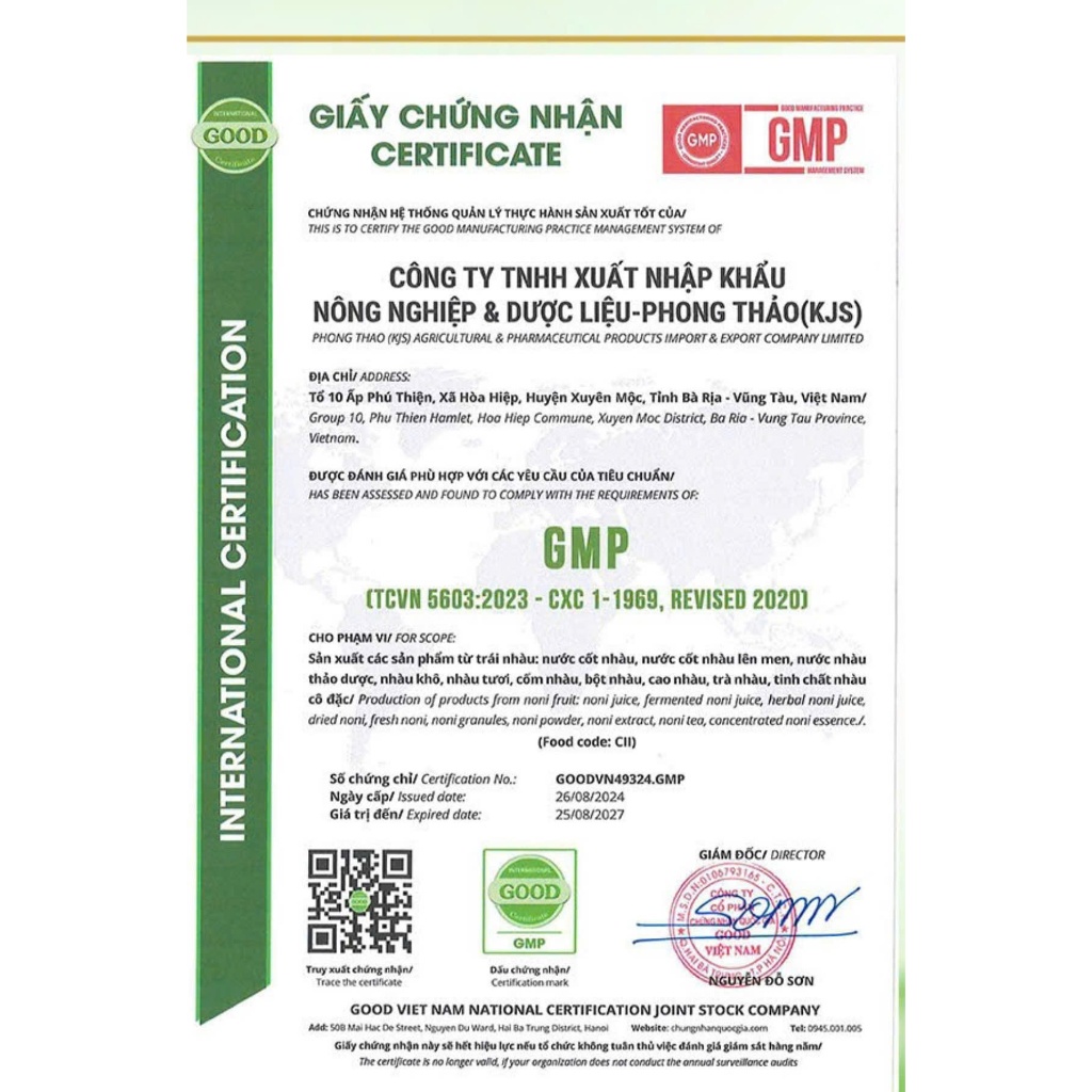 Nước cốt quả Nhàu Phong Thảo 1 LÍT