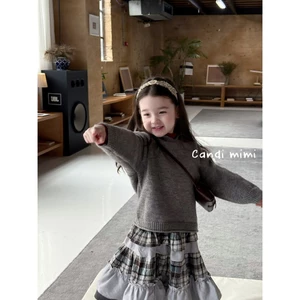 CANDI MIMI Áo Len Xám Trơn NT5714