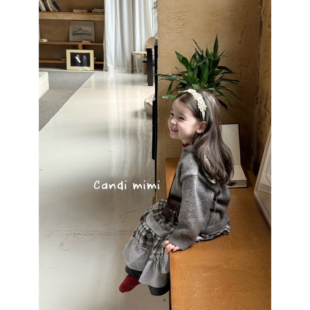 CANDI MIMI Áo Len Xám Trơn NT5714