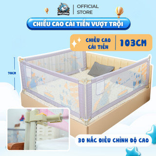 Thanh Chắn Giường Pakey LC1 Bản New Cao 105cm Ống Thép Siêu Dày, Thanh Chắn Giường Thiết Kế Chốt Nâng Cấp Bấm Hạ Dễ Dàng