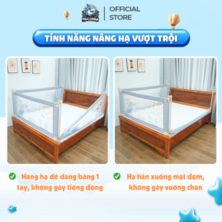 Thanh Chắn Giường Pakey LC1 Bản New Cao 105cm Ống Thép Siêu Dày, Thanh Chắn Giường Thiết Kế Chốt Nâng Cấp Bấm Hạ Dễ Dàng