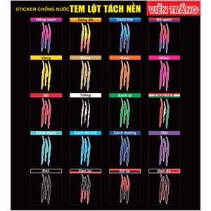 Vết cào xước TEM LỘT TÁCH NỀN - VIỀN TRẮNG, nhiều màu sắc hình dán trang trí xe máy, ôtô, Sticker xe đạp điện