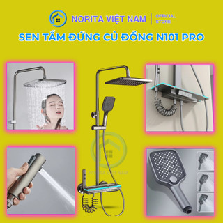 Cây sen tắm đứng nóng lạnh Norita N101 pro cao cấp Full viền led hiển thị nhiệt độ thời gian, củ đồng chất lượng 2.1Kg