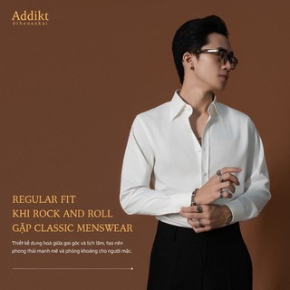 Áo Sơ Mi Nam ADDIKT Gallant Shirt 3 màu Đen/ Trắng/ Đỏ, lá cổ Button Down bản lớn, sơ mi dài tay vải Bamboo cao cấp