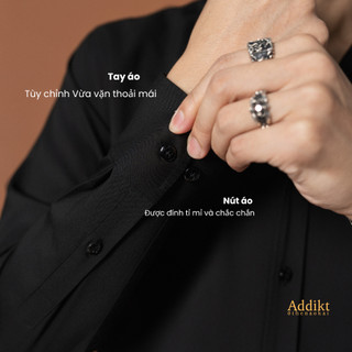 Áo Sơ Mi Nam ADDIKT Gallant Shirt 3 màu Đen/ Trắng/ Đỏ, lá cổ Button Down bản lớn, sơ mi dài tay vải Bamboo cao cấp