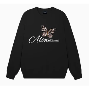 Áo Sweater nữ HappyTee - Mẫu Sweater Con bướm Alon LifeStyle dễ thương 4 màu chất Nỉ