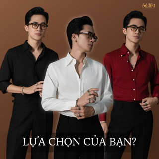 Áo Sơ Mi Nam ADDIKT Gallant Shirt 3 màu Đen/ Trắng/ Đỏ, lá cổ Button Down bản lớn, sơ mi dài tay vải Bamboo cao cấp