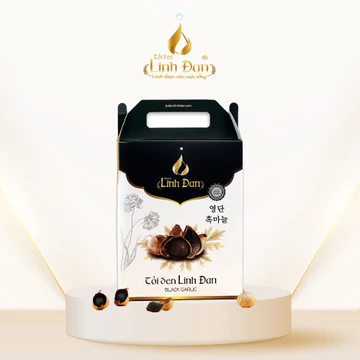 Tỏi đen linh đan chính hãng túi 500g kèm hộp quà
