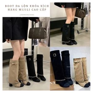 Boot DA LỘN khóa viền xích chuẩn brand MIJILI hàng cao cấp fullbox