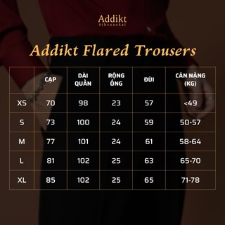 Quần Loe cạp cao Addikt Gallant Flared High Rise Trousers - Quần nam ống loe 2 màu Đen/ Be vải Cotton Blend chống nhăn