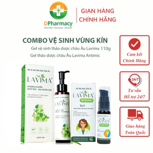 Combo sản phẩm LAVIMA 110g ( mẫu mới), Dung dịch vệ sinh Lavima 88g, Gel Phụ Khoa Nữ Lavima Antimic