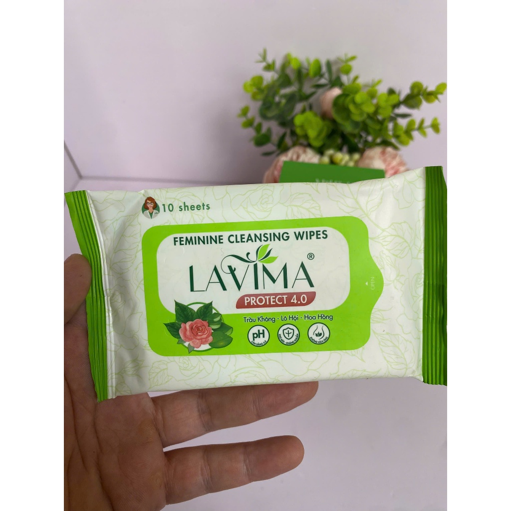Combo LAVIMA 110g ( Mẫu Mới ) Dung Dịch Vệ Sinh Thảo Dược Châu Âu, Khăn ướt vùng kín Lavima