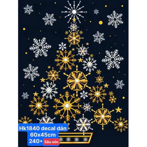 Decal trang trí giáng sinh dán cửa kính Noel