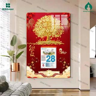 [LỊCH TẾT 2026] Đốc Lịch 2026 Cây phát tài phát lộc, đốc lịch 2026 tráng gương dán viền nhiều kích thước