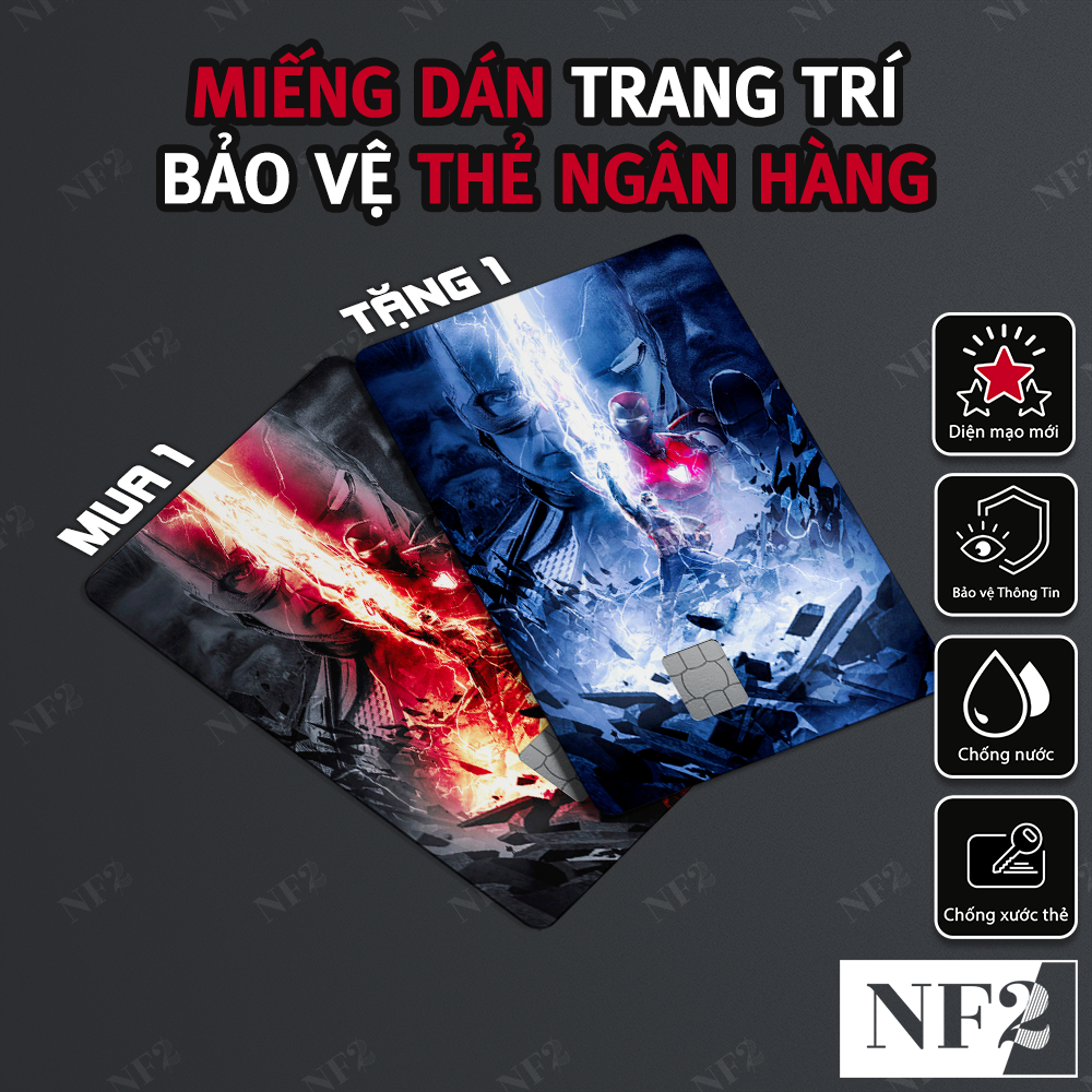 Miếng Dán Trang Trí AVENGER - Decal Sticker Thẻ ATM (Thẻ Chung Cư, Thẻ Xe, Debit, Credit) NF2