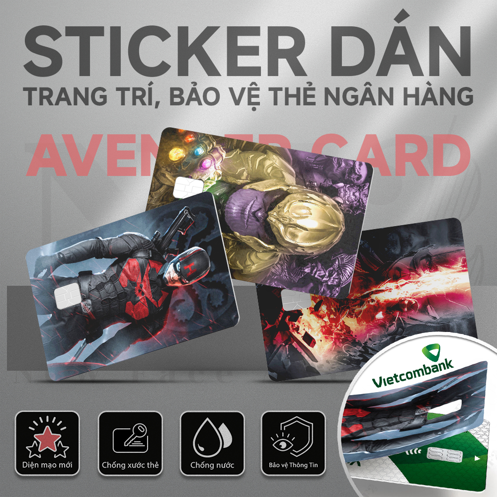 Miếng Dán Trang Trí AVENGER - Decal Sticker Thẻ ATM (Thẻ Chung Cư, Thẻ Xe, Debit, Credit) NF2