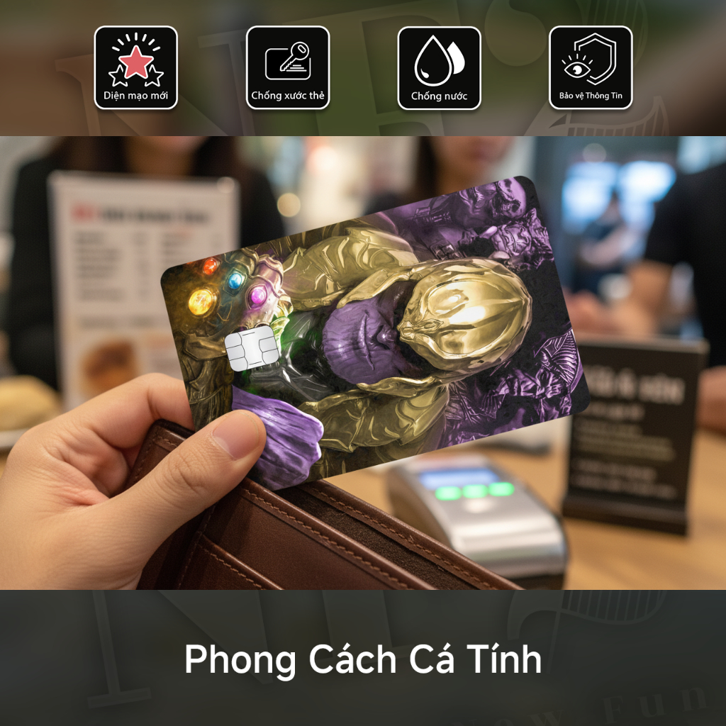 Miếng Dán Trang Trí AVENGER - Decal Sticker Thẻ ATM (Thẻ Chung Cư, Thẻ Xe, Debit, Credit) NF2