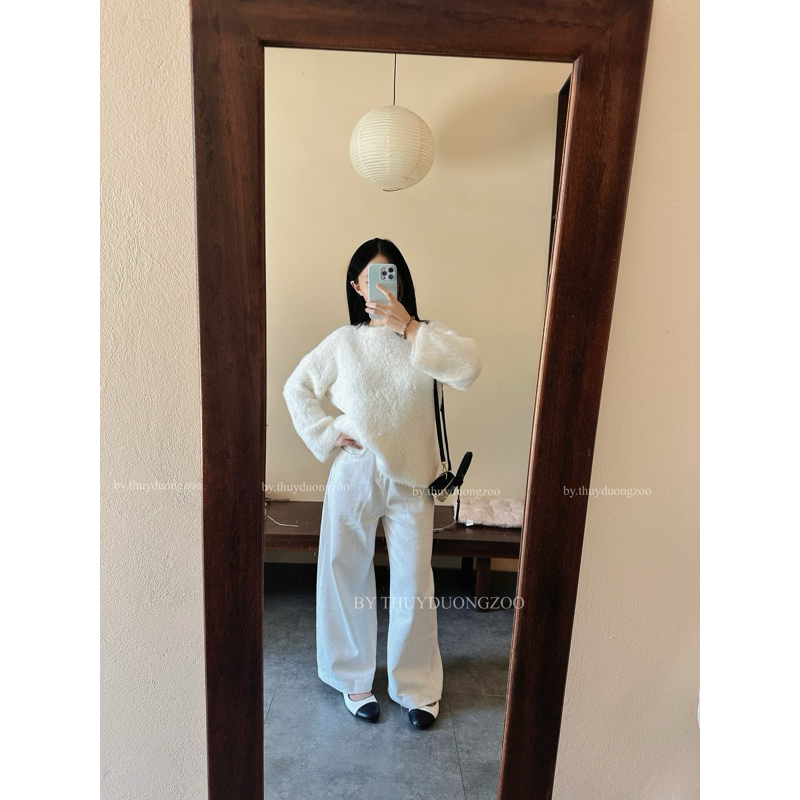 THUYDUONGZOO - QUẦN JEANS TRẮNG DÁNG RỘNG TÔN DÁNG ( CÓ SẴN )