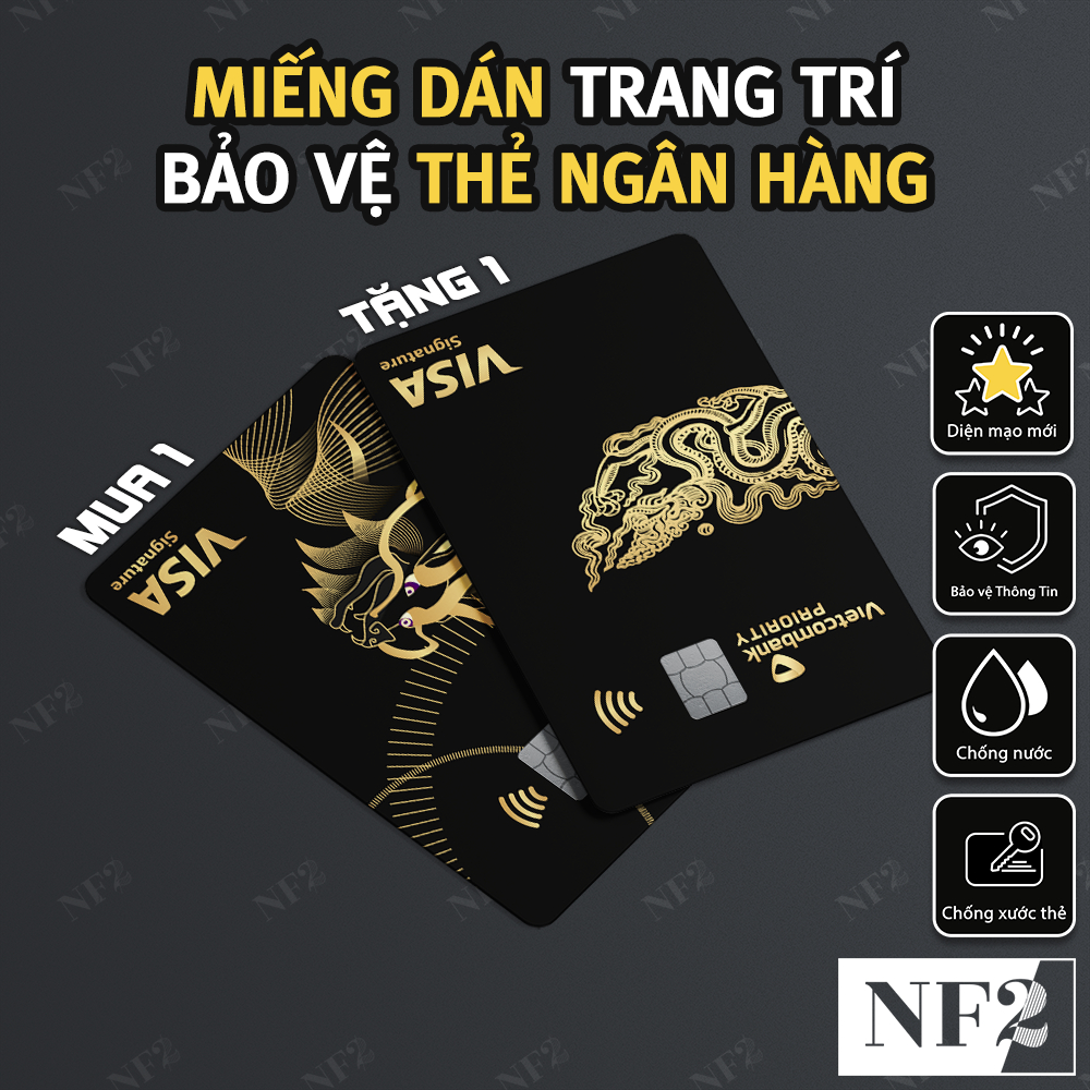 MIẾNG DÁN THẺ ĐEN - Decal Sticker Trang Trí Thẻ ATM (Thẻ Chung Cư, Thẻ Xe..) - NF2
