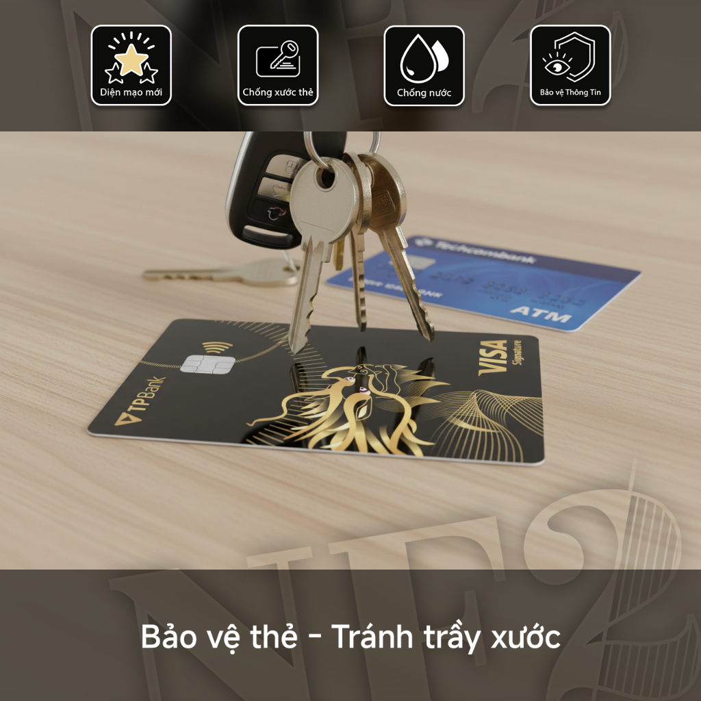 MIẾNG DÁN THẺ ĐEN - Decal Sticker Trang Trí Thẻ ATM (Thẻ Chung Cư, Thẻ Xe..) - NF2