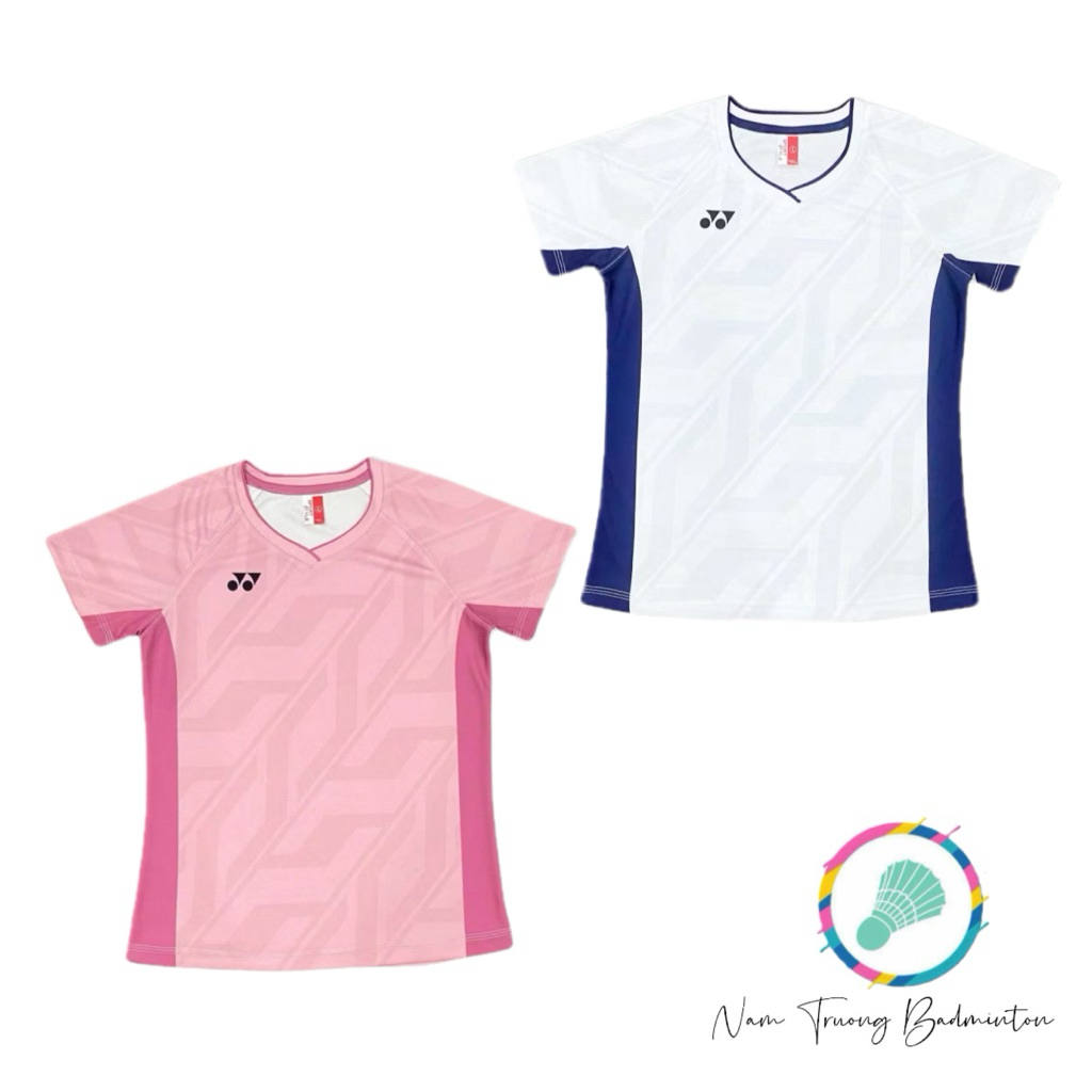 ( Nam - Nữ tay thường) Áo cầu lông Yonex - tuyển Hàn - trắng/ hồng | BigBuy360 - bigbuy360.vn