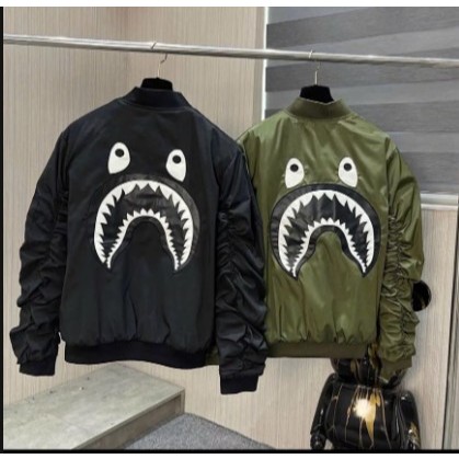 Áo bomber BAPE Thêu Lưng Cá Mập hottrend khoá tay Gió lì 2 lớp Chống nắng,Gió Cao cấp HOAIANHSILE