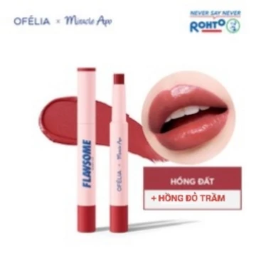 SÉT 2 CÂY SON lip on lip Miracle apo Flansome gồm 1 cây màu Hồng đỏ trầm & 1 cây màu Hồng đất