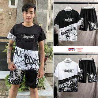 💎 FREESHIP 💎 Bộ thể thao nam nữ loang phối màu RKIGFN LUB mùa hè thun MÈ co giãn 4 chiều K1