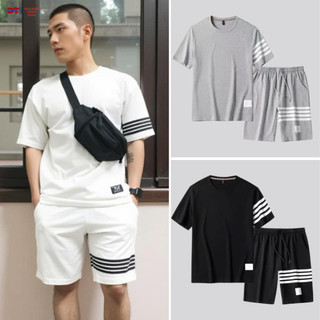 Bộ Nam Hè mặc nhà cộc tay thun lạnh,bộ đồ nam thể thao 4 sọc hottrend đủ size, đồ bộ nam S-->XL K1