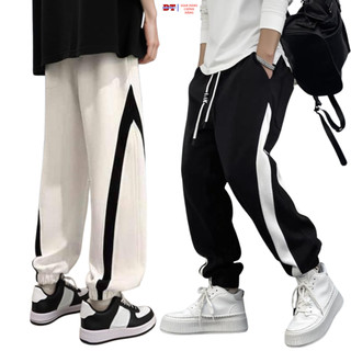 Quần dài jogger thun nỉ DRAGON bo chun Phối sọc form rộng unisex thoáng mát, không xù - K1