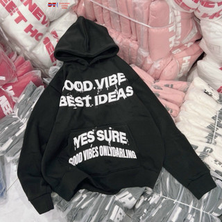 [SALE 30%] Áo Hoodie GOOD VIBES 2025 Form Rộng Nam Nữ Dài Tay Trùm Nón Có Túi To In Dập Nổi SSL
