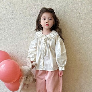 [B&G] Sét bộ Áo trắng cổ bèo phối quần hồng phấn siêu xinh – nhẹ nhàng cho bé gái từ 10-45kg