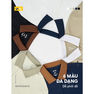 Áo thun polo nam YODY trơn basic vải cotton pique thoáng mát bền màu MCPO25A517