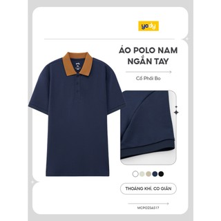 Áo thun polo nam YODY trơn basic vải cotton pique thoáng mát bền màu MCPO25A517