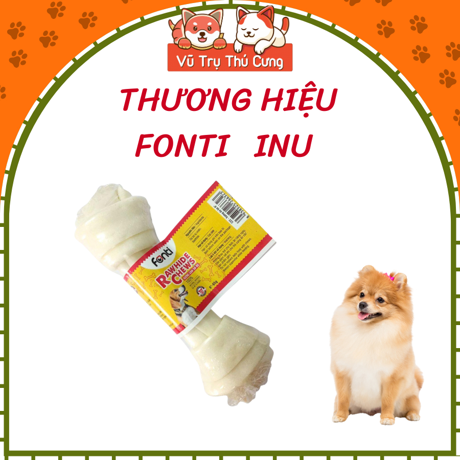 Thanh Da Bò Sữa 1 Cục Cho Chó Fonti Inu Size 6"-12"