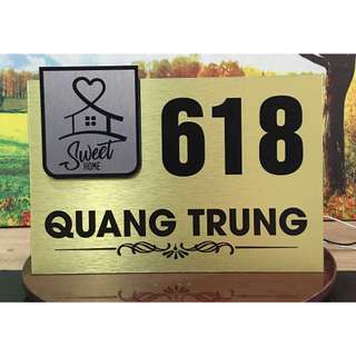 [Mẫu mới] Bảng, biển số nhà, phòng, biệt thự, chung cư kt 20x30,25x35. Chất liệu Alu bạc - vàng