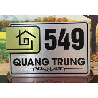 [Mẫu mới] Bảng, biển số nhà, phòng, biệt thự, chung cư kt 20x30,25x35. Chất liệu Alu bạc - vàng