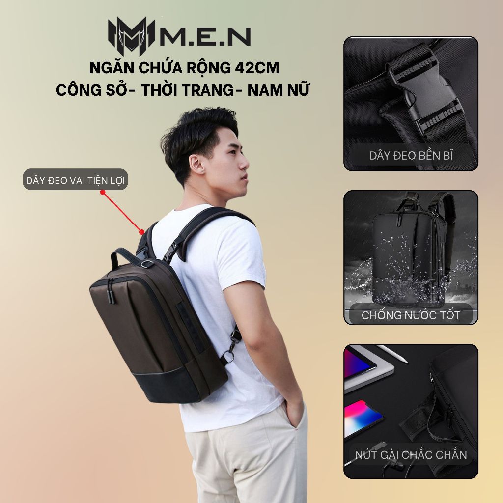 Balo cặp LAPTOP đa năng có sạt USB chống sốc laptop 15 inch công nghệ mới 5.2 M.E.N H1991