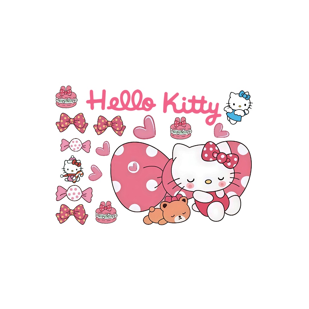 HelloKitty Mèo Con Dán Trang Trí Xe Đạp Điện Xe Máy Dán Cửa Xe Ô Tô Cửa Sổ Kính Che Trầy Xước Sửa Đổi Miếng